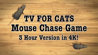 TV for Cats  MOUSE CHASE GAME  3 Hours in 4K [upl. by Kraus]