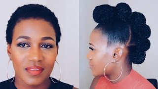 How To  Faux Hawk Updo On Short Natural Hair [upl. by Publius]