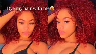 How To Dye Dark Hair Bright Red WITHOUT bleach [upl. by Hevak]