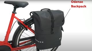 New Looxs  Demonstration of the Odense Backpack bike bag with laptop compartment [upl. by Anneis]