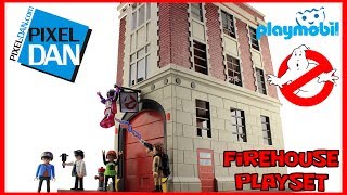 Playmobil Ghostbusters Firehouse Playset Video Review [upl. by Airdnaid]