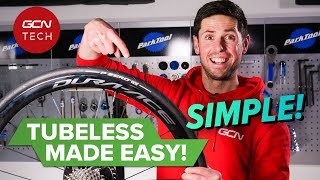 Tubeless Made Easy  How To Set Up Tubeless Road Tyres [upl. by Kcirej]