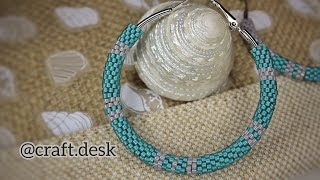 Beaded Hoop Earrings Beginners Beading Tubular Brick Stitch [upl. by Suiram291]