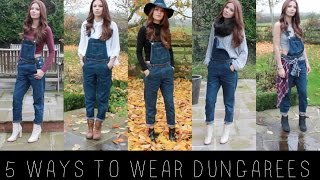 5 WAYS TO WEAR DUNGAREES  OVERALLS [upl. by Namhcan373]