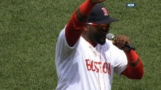 David Ortiz rallies the Boston crowd after Boston Marathon tragedy [upl. by Schrick326]