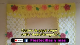 Cortina de papel crepe corte quotdoble triangularquot [upl. by Teddi793]