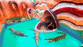 Unbelievable Build Swimming Pool Water Slide Crocodile Around The Secret Underground House [upl. by Ailisec]