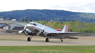 Douglas DC3 Dakota  Runup and Departure at Kjeller Airport ENKJ [upl. by Adrianne]