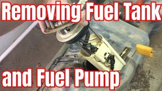 Removing the Fuel TankFuel Pump from a 2000 Chevy Silverado [upl. by Avelin]