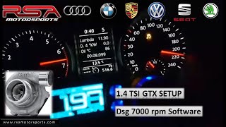 Golf 14 TSI  Rsa Motorsports  Big Turbo Project  Acceleration amp Top Speed  DSG  7 [upl. by Anhavas]