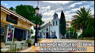 Benalmadena Pueblo Spain Walk in January 2022 [upl. by Ettener560]