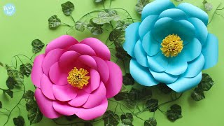 Como hacer flores de papel 🌸 Gigantes medianas o pequeñas SUPERTIPS y MOLDES  Partypop DIY🎉 [upl. by Rebel]