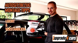 Auto Sitzbezug Montageanleitung Autoschonbezug Tutorial Sitzbezüge montieren [upl. by Yentroc998]