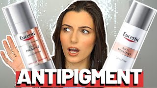 SPECIALIST testing EUCERIN ANTIPIGMENT SERUM amp DAY CREAM SPF 30 review and ingredients analysis [upl. by Collar]