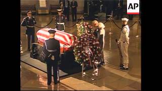 Dignitaries visit Reagan coffin in rotunda [upl. by Tallbott631]