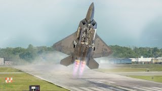 200 Million US F22 Raptor Takes Off Vertically With Full Afterburner [upl. by Hteboj]