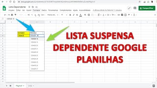 Lista Suspensa Dependente no Google Planilhas com Validação de Dados [upl. by Hilton]