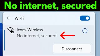 Fix WiFi Error no internet secured windows 10  no internet secured windows 11 wifi [upl. by Annabell224]