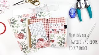 How to Make a Travelers Notebook Pocket Folder [upl. by Schaffer356]