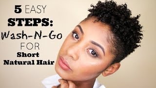 5 Easy Steps How to Wash amp Go for Short Natural Hair [upl. by Neilla]