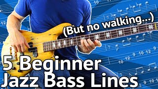 5 BeginnerFriendly JAZZ Bass Lines Guaranteed To Impress [upl. by Ramyaj]