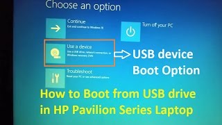 How To boot from USB drive in HP Pavilion Laptop  USB Boot Option Legacy Support Enabled in BIOS [upl. by Mikaela444]