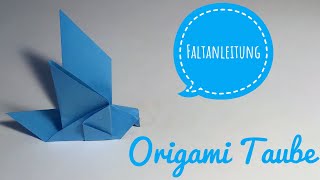 Origami Taube basteln 🕊 einfach  Origami Vogel  Deutsch [upl. by Malvie]