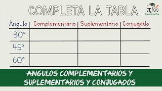 Ángulos complementarios y suplementarios  SECUNDARIA Y PREPARATORIA  PARTE 1 [upl. by Serrano]