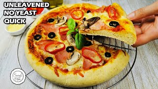 No Yeast Pizza Recipe  Dough Without Yeast [upl. by Einnig225]