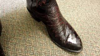 Lucchese Black Cherry Quill Ostrich Boots [upl. by Nylikcaj]