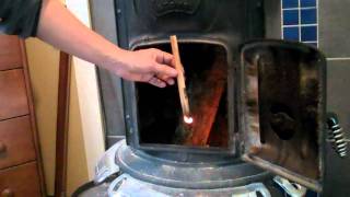 How to build a fire in a potbelly woodstove [upl. by Kawai]