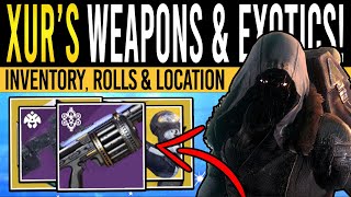 Destiny 2 XURS NEW WEAPONS amp HIGH STAT ARMOR 15th December Xur Inventory  Armor Loot amp Location [upl. by Hungarian]