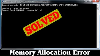 SOLVED How to Fix Memory Allocation Error Problem [upl. by Annmarie]