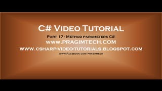 Part 17  C Tutorial  Method parametersavi [upl. by Nilyarg]