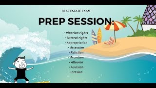 California Real Estate Exam Prep Session Video Water Rights and Land [upl. by Eiuqcaj]