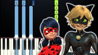 Miraculous ladybug  Adrienette Slow Dance Piano Tutorial [upl. by Tyre]