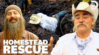 Marty Raney Falls in the Mud  Homestead Rescue [upl. by Adiell]