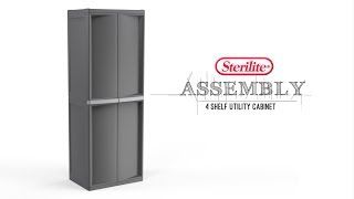 Sterilite 4 Shelf Utility Cabinet Assembly [upl. by Idram]