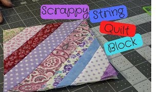 How to Make A Scrappy String Quilt Block [upl. by Limber433]