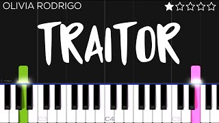 Olivia Rodrigo  traitor  EASY Piano Tutorial [upl. by Irtemed]