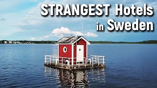 STRANGEST Hotels in Sweden  Utter Inn Hotell Hackspett Ooops Hotel Kolarbyn Eco Lodge [upl. by Davon]