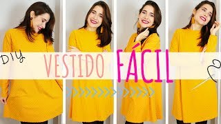 Cómo hacer un VESTIDO FÁCIL Y RÁPIDO SIN MOLDES [upl. by Ahseele]