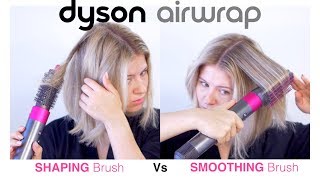 DYSON AIRWRAP Shaping vs Smoothing Brush on Short Hair [upl. by Eytteb]