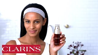 Clarins Double Serum  Power Up Your Skincare Routine  Skin Solutions  Clarins [upl. by Caniff]