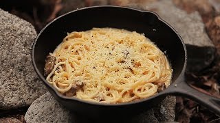 Real Carbonara  리얼 까르보나라  캠핑요리  솔로캠핑  Camping Cooking  캠핑한끼 [upl. by Ahsyia865]