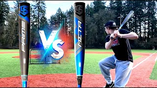 PRIME vs META  WHICH IS BETTER Louisville Slugger Composite Showdown  BBCOR Baseball Bat Reviews [upl. by Selassie622]