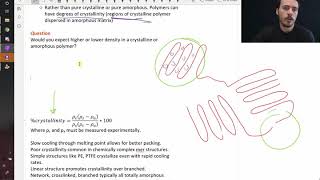 Polymer crystallinity [upl. by Coriss]