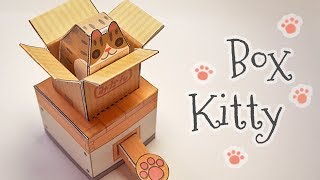 Cat in a box automata papercraft step by step tutorial [upl. by Katzman]