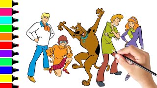 Scooby Doo Coloring Pages for Kids  How to Paint Scooby Doo [upl. by Sucul]