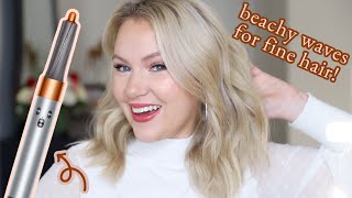 Beach Waves for Fine Hair ft Dyson Airwrap  Hair Tutorial for Voluminous Waves [upl. by Jayme]